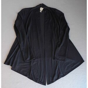 Studio Y Black Thin Open Front Cardigan Size Large NEW